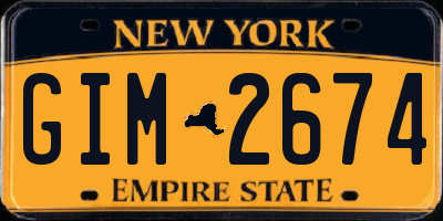 NY license plate GIM2674