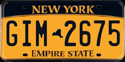 NY license plate GIM2675