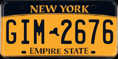 NY license plate GIM2676
