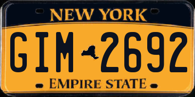 NY license plate GIM2692