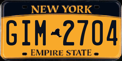 NY license plate GIM2704