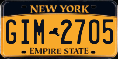 NY license plate GIM2705