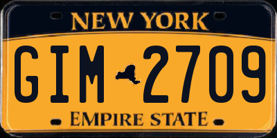 NY license plate GIM2709