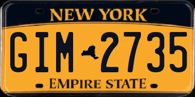 NY license plate GIM2735
