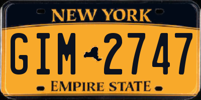 NY license plate GIM2747