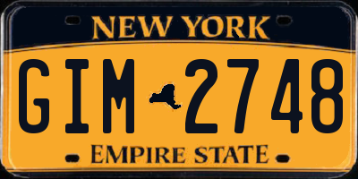 NY license plate GIM2748