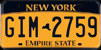NY license plate GIM2759