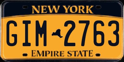 NY license plate GIM2763