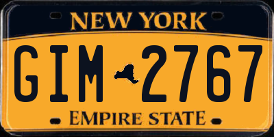 NY license plate GIM2767