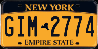 NY license plate GIM2774