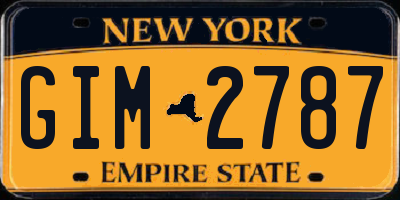 NY license plate GIM2787