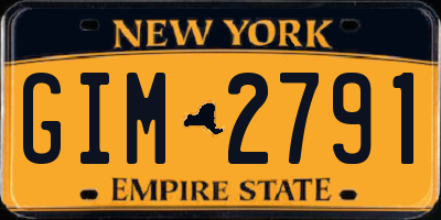 NY license plate GIM2791