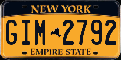 NY license plate GIM2792