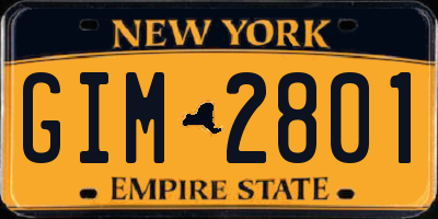 NY license plate GIM2801