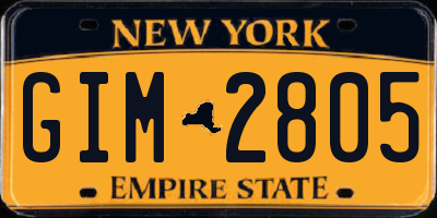 NY license plate GIM2805