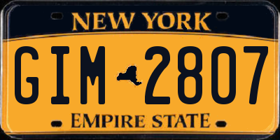NY license plate GIM2807