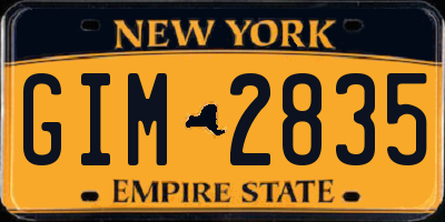 NY license plate GIM2835