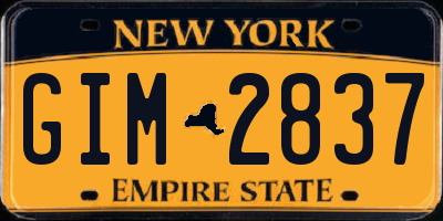 NY license plate GIM2837