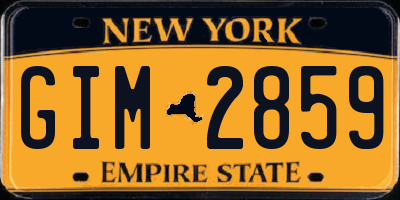 NY license plate GIM2859