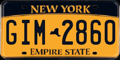 NY license plate GIM2860