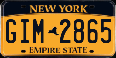 NY license plate GIM2865