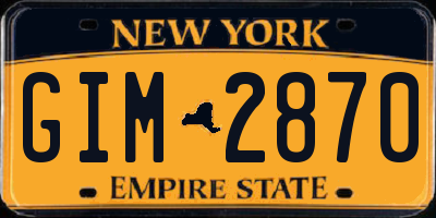 NY license plate GIM2870