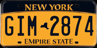 NY license plate GIM2874