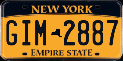 NY license plate GIM2887