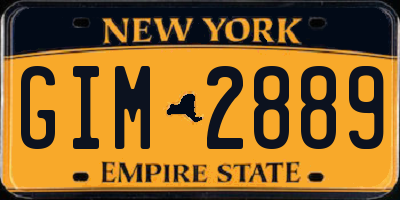 NY license plate GIM2889