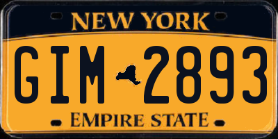 NY license plate GIM2893