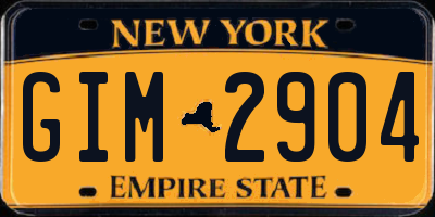 NY license plate GIM2904