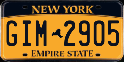 NY license plate GIM2905