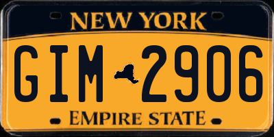 NY license plate GIM2906