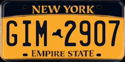 NY license plate GIM2907