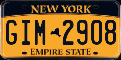 NY license plate GIM2908