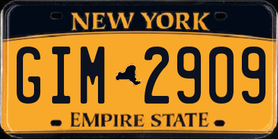 NY license plate GIM2909
