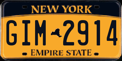 NY license plate GIM2914