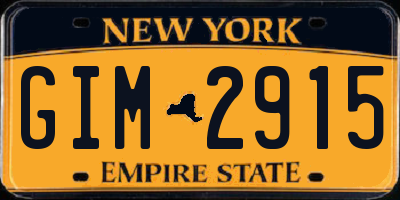 NY license plate GIM2915