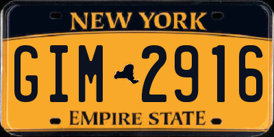 NY license plate GIM2916
