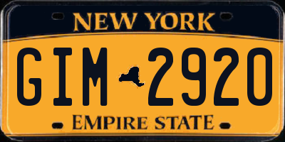 NY license plate GIM2920