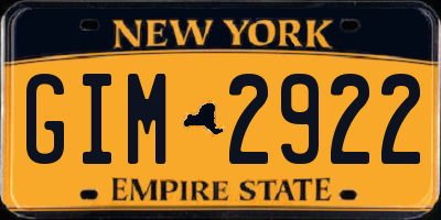NY license plate GIM2922