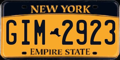 NY license plate GIM2923