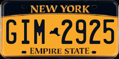 NY license plate GIM2925