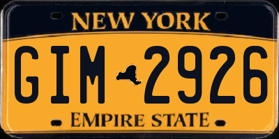 NY license plate GIM2926