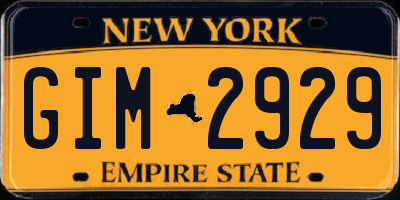 NY license plate GIM2929