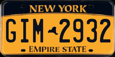 NY license plate GIM2932