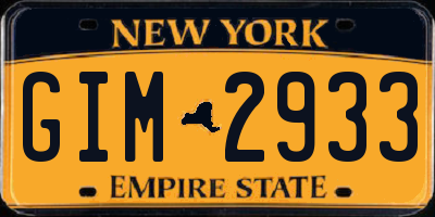 NY license plate GIM2933
