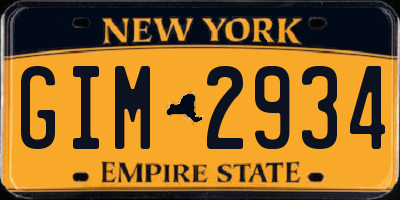 NY license plate GIM2934