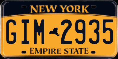 NY license plate GIM2935