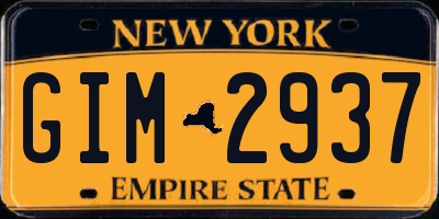 NY license plate GIM2937